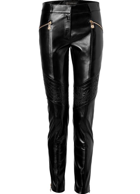 patent leather pants versace|versace sweatpants.